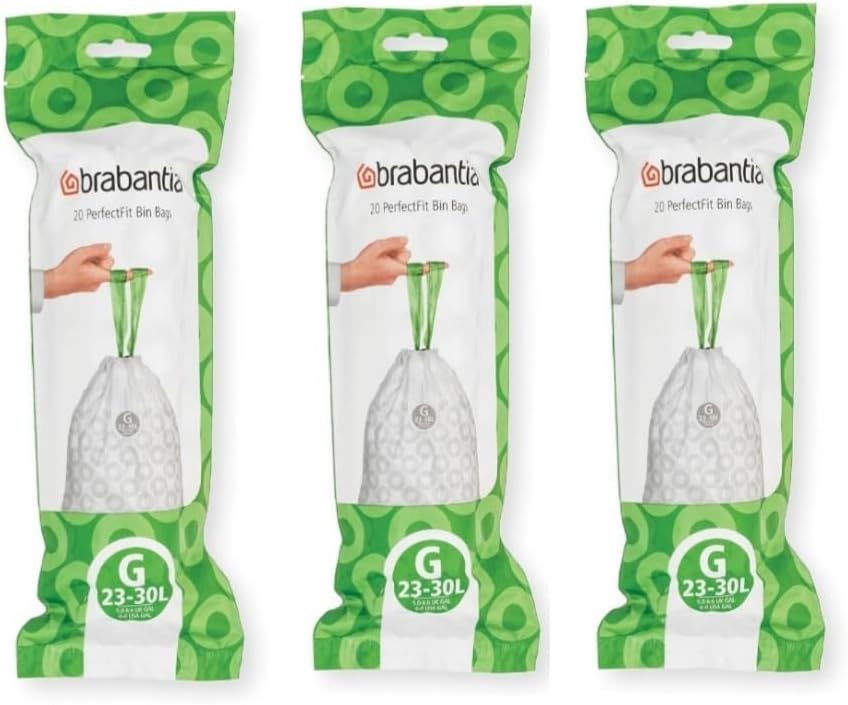 3 Extra Strong Perfect Fit G 23-30L Waste Bin Liners - Pack of 20