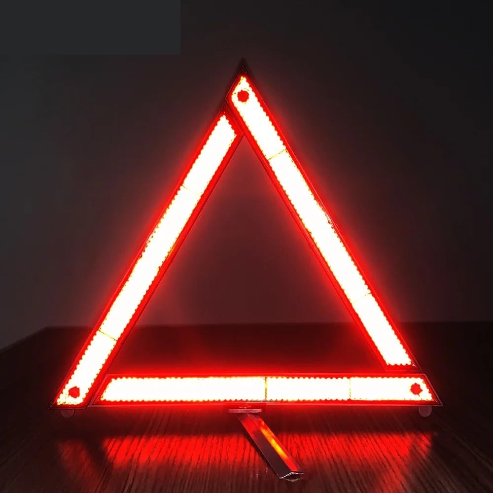 Warndreieck Auto Set Dreieckiges reflektierendes Stativ, Notfall-Pannenwarnung, reflektierender Aufkleber, Sicherheitsgefahr, faltbar(PC-4)