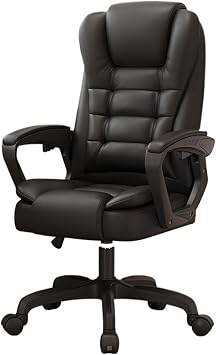 Classic Office Chair PU Leather Desk Chair for Adults High Back Executive Offices Chair with Lumbar Support Flip Up Armrest Rolling Swivel Adjustable Task Chair Desk Task ChairBlack