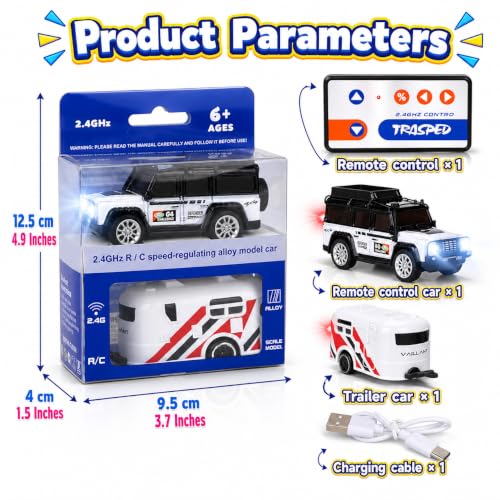 Image of Magicwand【Pack of 1 R /c Rechargeable【Type-C Charging】 2-in-1 Miniature Defender with Trailer & Led Lights【1 Random Color Will be Shipped】