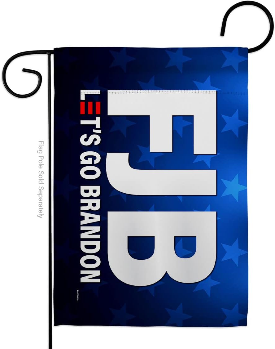 Lets Go Brandon Flag FJB Garden Banner Home Decor Decorative Stitched Tapestry Wall American Patio Porch Americana Political President Democrat Republican Gifts Lwan Garden Outdoor Yard Signs
