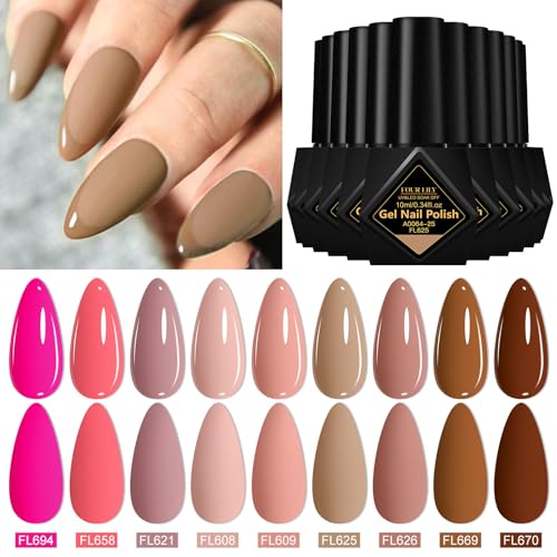Set de 12 esmaltes en gel tonos rosas y nude miniatura 4