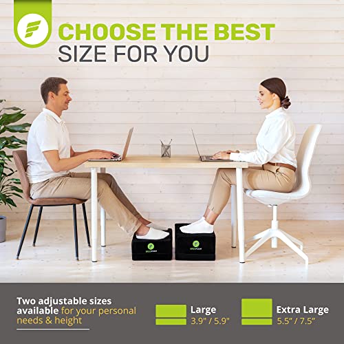 Ergofoam Xl Foot Rest For Under Desk At Work For Stools & High Chairs Chiropractor-Endorsed 2In1 Adjustable Under Desk Footrest Ergonomic High-Density Compression-Resistant Foam Nonslip Desk Foot Rest #TOP4