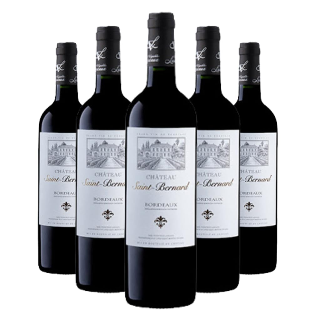 Château Saint Bernard Bordeaux Supérieur, Vin Rouge, 75 cl, Lot de 6 Bouteilles, Millésime 2018