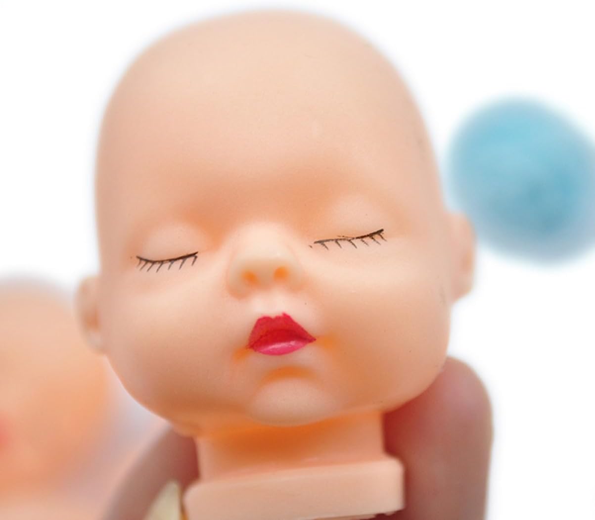 Beatifufu 20pcs Vinyl Doll Heads for Crafts Handmade Doll Heads Keychain DIY Accessory Miniature Decorative