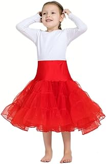 WOWBRIDAL Flower Girls Hoopless Petticoat Child's Tutu Underskirt Slips Kids A-line Tulle Bouffant Crinoline