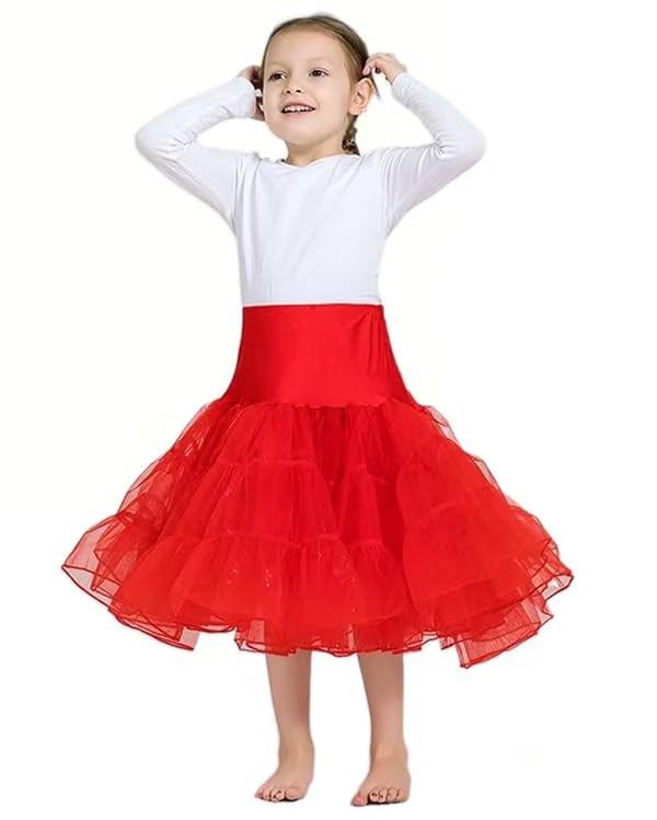 WOWBRIDAL Flower Girls Hoopless Petticoat Child's Tutu Underskirt Slips Kids A-line Tulle Bouffant Crinoline by WOWBRIDAL - Used condition - US$12.10