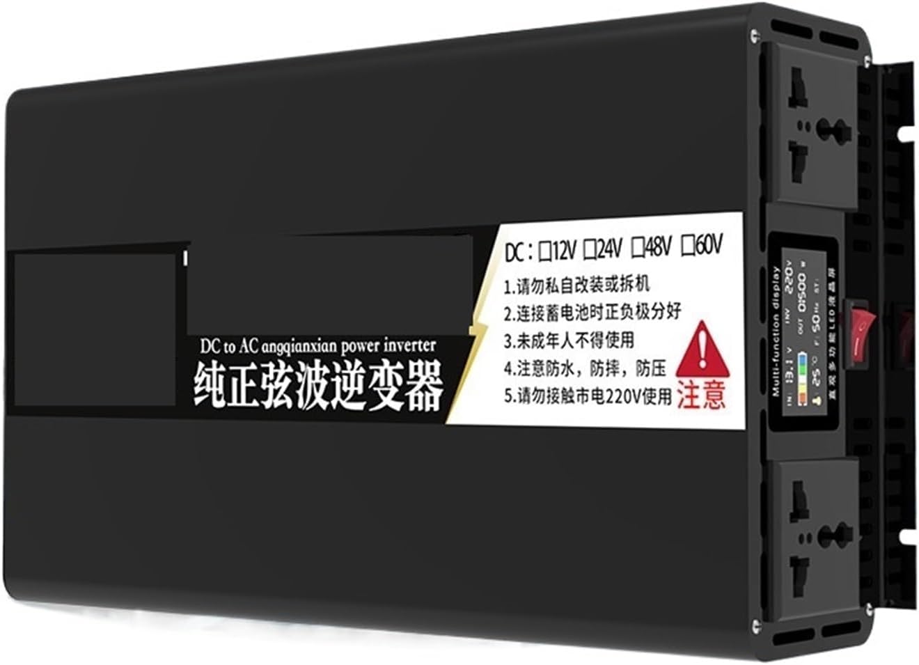 12V Pure sine Wave Inverter 24V 48V 60V 72V to 220V 5000W Solar Power(72V4000WLCDscreen)