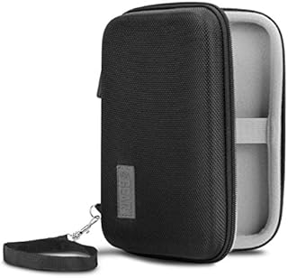 USA Gear Portable External Hard Drive Case - Compatible with Silicon Power Military Grade A30, A60, A80 - Soft Internal Lining Accessory Pouch Holds Cables, Batteries, Flash Drives More