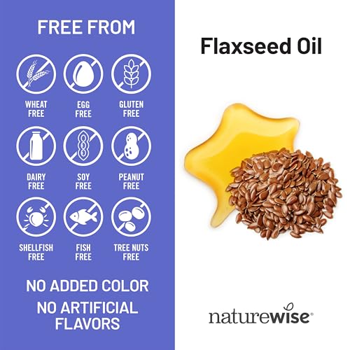 Image of NatureWise Flaxseed Oil 1400 mg, Fish Free, High Potency Omega 3 with 812 mg ALA - Plant Based Omega 3 6 9 Supplement - Organic, Cold Pressed, Non-GMO - 120 Softgels[120-Day Supply]