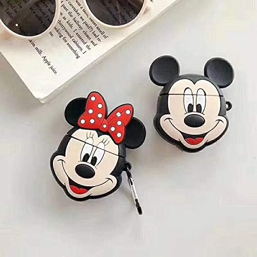 Cocomii 3D AirPods Case - 3D Cartoon - Slim - Lightweight - Matte - Keychain Ring 3D Cartoon Characters Cartoon - Luxury Aesthetic Headphone Case Cover Compatible with Apple AirPods (Minnie Face)