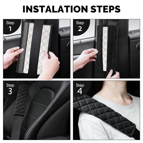 Watproofit 2pcs Gurtpolster Auto, Weiche Gurtpolster Kinder & Erwachsene, autogurt polster machen das Reisen mit dem Auto komfortabler, Sicherheitsgurt polster Kompatibel mit allen Autos