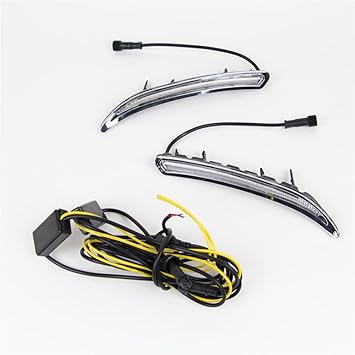 LED Daytime Running Light for Opel Insignia OPC and Buick Regal GS 2010-2017, 6000K Front Bumper DRL + Yellow Turn Signals + Ice Blue Night DRL