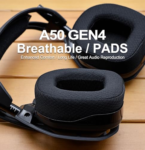 Almohadillas de Repuesto A50 para Astro A50 Gen 4, Gen 5 y A50X, Tela de Malla Transpirable, Espuma de Memoria Más Gruesa, Durabilidad Mejorada | Negro miniatura 6