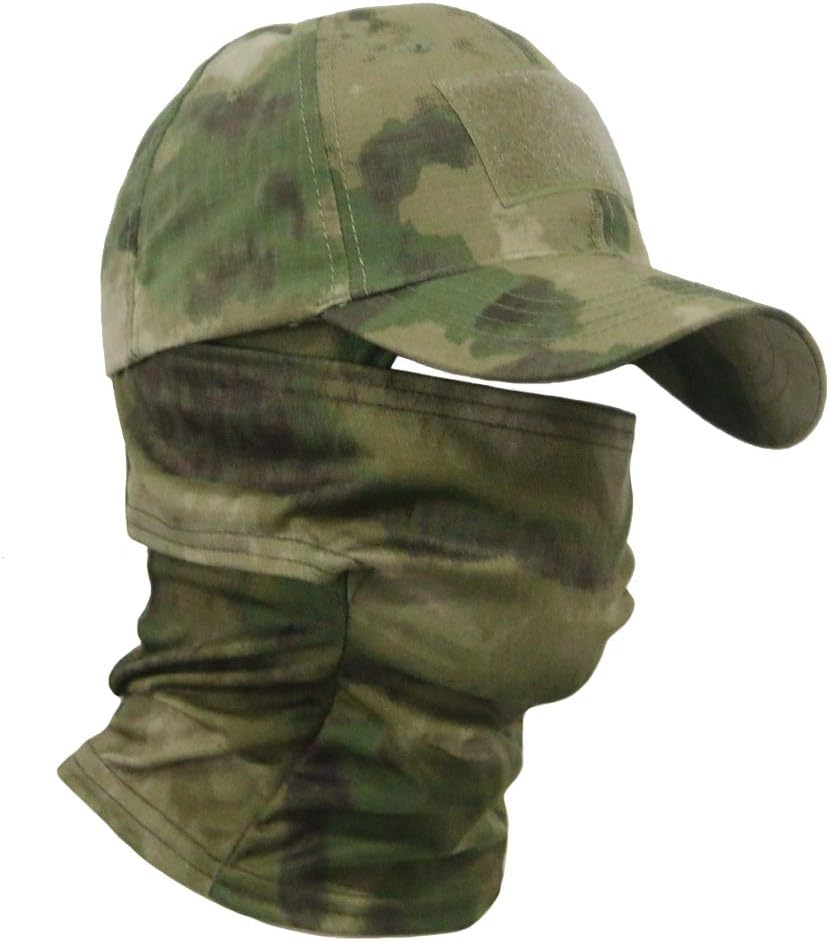 Tactical Airsoft Full Face Mask Balaclava Hood Headwear Motorcycle Hunting CS with Adjustable Baseball Cap