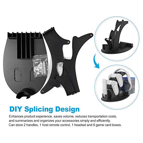 UXELY Game Controller Mount Stand Bracket for PS5, Multifunctional Headset & Game Card Boxes Holder, Universal Gamepad Gaming Controller Accessories for X-Box/PS 4/PS5