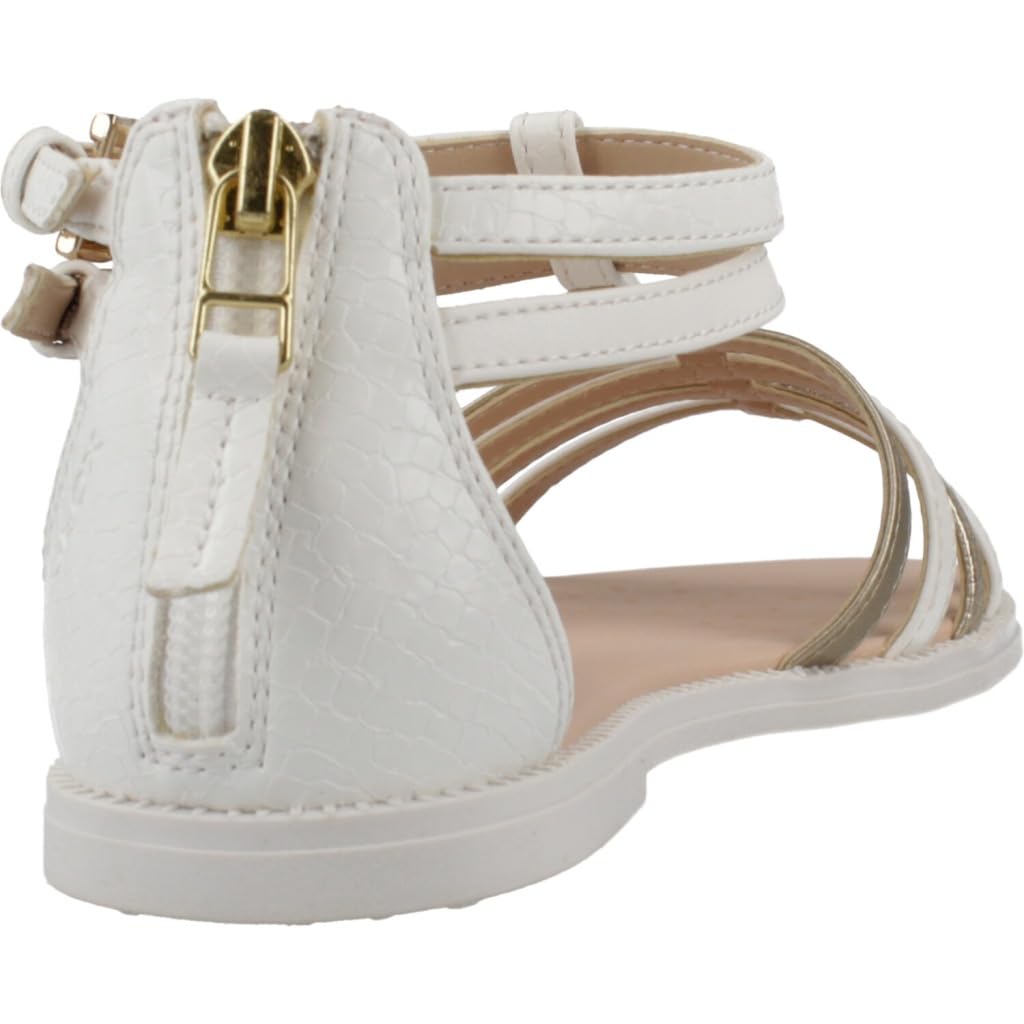 Geox J Sandal Karly Girl, White/Platinum, 34 EU, Biała platyna, 34 EU