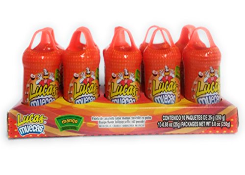 Lucas Muecas Mango Flavored Lollipop with Chili Powder Mexican Candy, 10 Pieces - Thumbnail 7