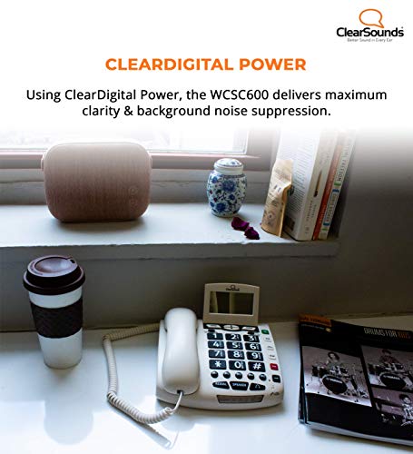ClearSounds CSC600 UltraClear Amplified Telephone with Medical Emergency Buttons - Up to 50dB Amplification, Hearing Aid Compatible
