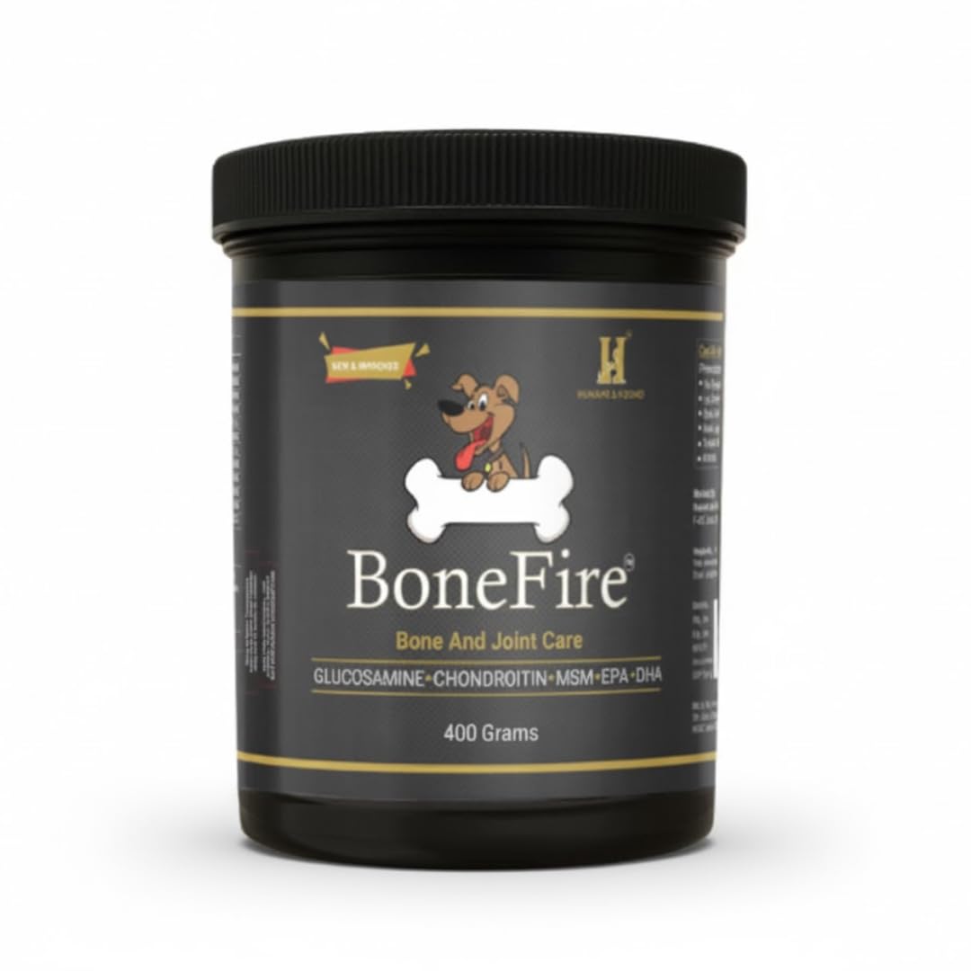 Humane & Hound Bonefire Supplement for Dogs | Best Bone, Joints and Ligament Care Solution - 400 Grams