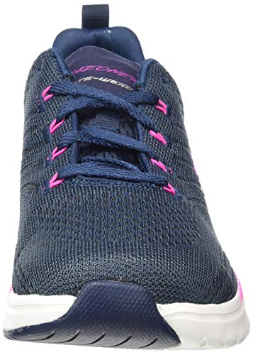 Skechers Ultra Groove Pure Tênis Feminino, 36, Azul Escuro/ Rosa Choque