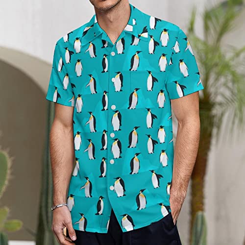 MENRIAOV Penguin Mens Short Sleeve Button Down Shirt Dress Shirts for Men Business Casual2