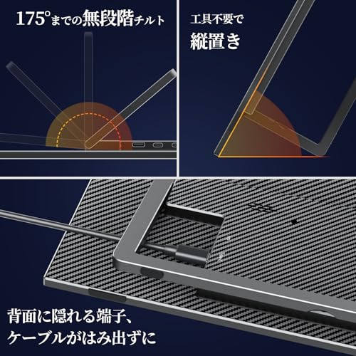 undefined kksmart モバイルモニター 自立型 タッチパネル 15.6インチ 軽量770g 収納ケース付 縦置き 背面端子 1920x1080FHD 非光沢IPSパネル VESA対応 モバイルディスプレイ ポータブルモニターType-C/miniHDMI PS5/XBOX/Switch/PC/Macなど対応 GT-156 の商品画像 3