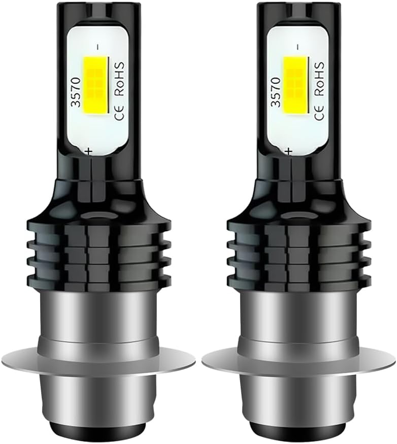 H6 H6M P15D LED Headlight Bulbs for Kawasaki Mule 600 610 3000 3010 | 12000 Lumens 6000K White Super Bright 55W | Replacement for ATV UTV Motorcycle | BA20D H6M 70023 | 2-Pack