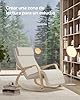 SONGMICS Silla Mecedora con Apoyabrazos de Madera de Abedul, con Reposapiés Ajustable en 5 Posiciones, Capacidad de Carga Máxima 150 kg, Dormitorio, Salón, Beige LYY10M #4