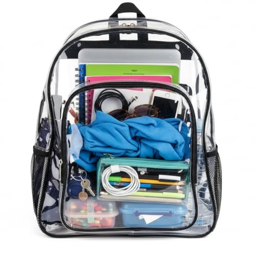 Keepcross Clear Backpack for School, Heavy Duty Clear Bookbag by Keepcross - Used condition - Image 5