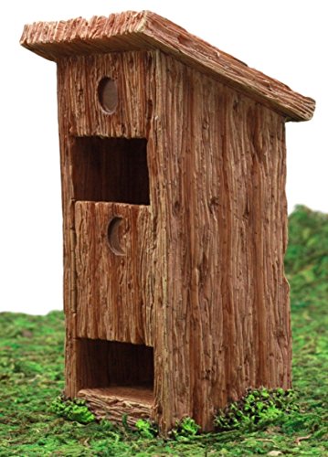 Atlantic Collectibles Enchanted Fairy Garden Miniature Colonial Rustic Toilet Outhouse With Hinged Door & Toilet Roll Setup Figurine Do It Yourself Ideas For Your Home #TOP2