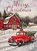 Selmad Merry Christmas Garden Flag Red Truck Double Sided Home Decorative, Winter Rustic Quote House Yard Flag Xmas Pickup, Outside Holiday Yard Decorations, Horses Seasonal Outdoor Flag 12 x 18