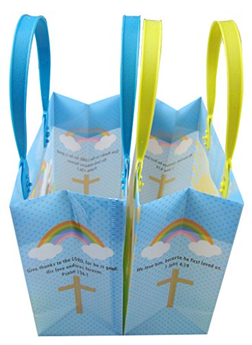 Tiny Mills Jesus Loves You Religious Christian Themed Treat Bags Gift Bags with Handles Religious Prizes Gift Bags, Set of 12 Bags - Thumbnail 4