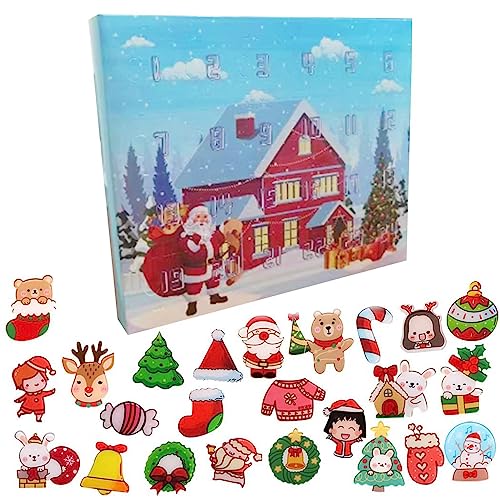 Calendário do Advento,Contagem regressiva bonito do calendário do Natal do broche - calendário conta