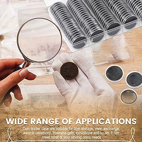 eyYvxmep 300 Capsules de Pièce de Monnaie de 30 mm avec Mousse de Joint de Protection Noire 5 Tailles (17/19/21,5/25/27/30 Mm) – vue 5