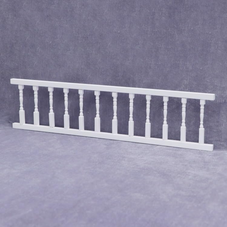 AirAds Dollhouse DIY 1:12 Miniature Fences Bar Picket Fence Balusters Railing Wood White (Lot 2pcs)