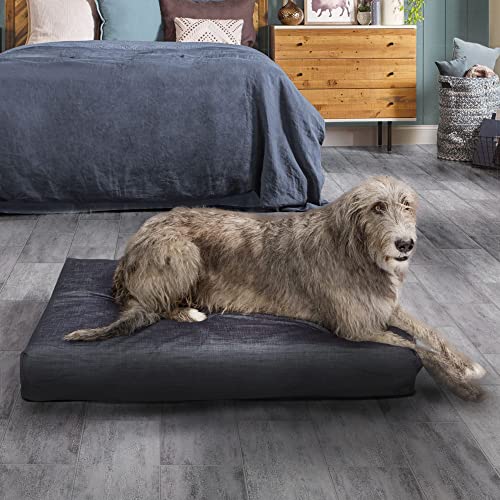 Dog Bed, Lucky Dog, Gel Memory Foam, Large, Blue #TOP1