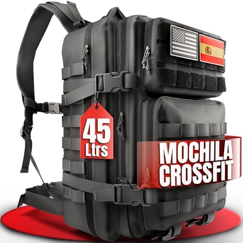 Mochila Crossfit hombre Militar | 45L Ideal para Gimnasio, Cabina...