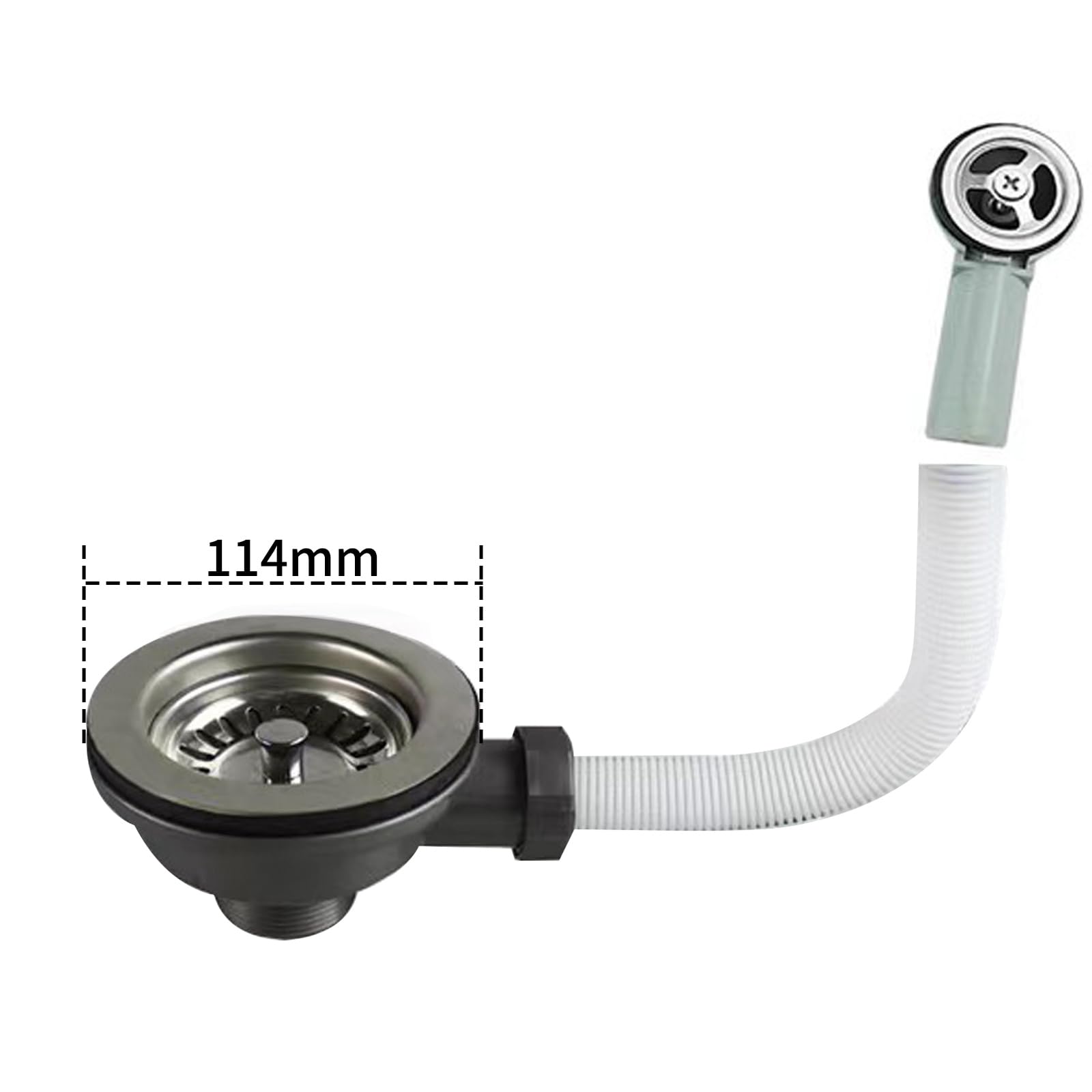1 Pcs Sink Waste Kit, Kitchen Sink Waste Kit, Sink Overflow Kit, Sink Waste Fittings, Kitchen Sink Waste Fittings, Kitchen Sink Drain, Round Overflow Pipes - Image 2