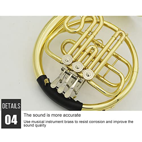 Single/Double French Horn Flat Bb 3/4 Keys Gold Craft Lacquer Brass French Horn With French Horn Case, Mouthpiece, Glove (A) #TOP4