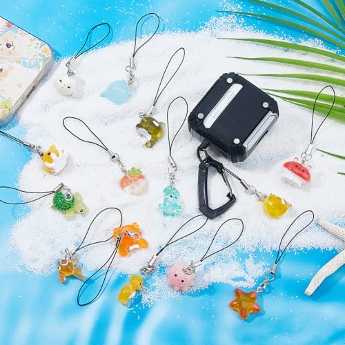 Dragonne de téléphone perlée avec breloques mignonnes pour portable - 5