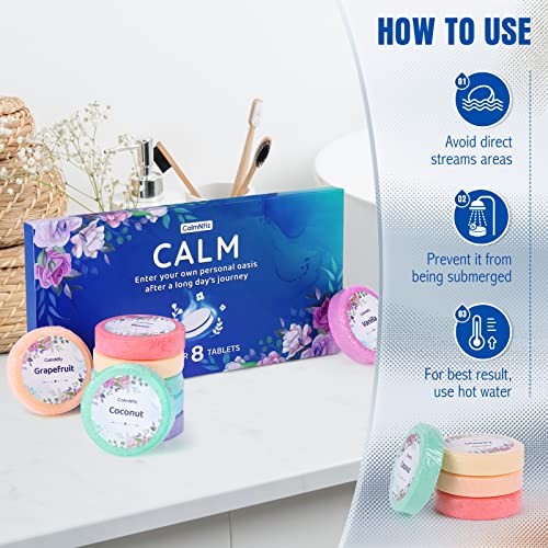 Calmnfiz Shower Steamers Aromatherapy,Spa Kit, Gifts For Mom,Shower Bombs With Essential Oils,Valentine Gifts For Women,Self Care&Relaxation Birthday Gifts For Women And Men,Blue Set,8 Packs #TOP5