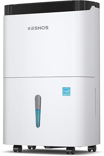Kesnos Deshumidificador Energy Star de 80 pintas 2025 para el hogar y el sótano con manguera de drenaje, ideal para grandes espacios de hasta 5,500