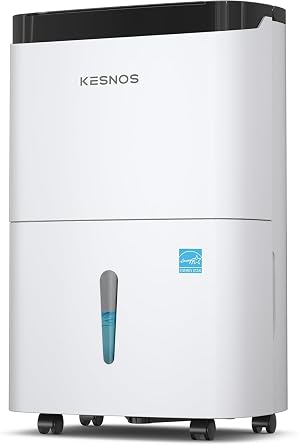 Kesnos 80 Pints 2025 Energy Star Dehumidifier for Home & Basement with Drain Hose, Ideal for Large Spaces up to 5,500 Sq. Ft., Featuring Auto Defrost & Self-Drying Function