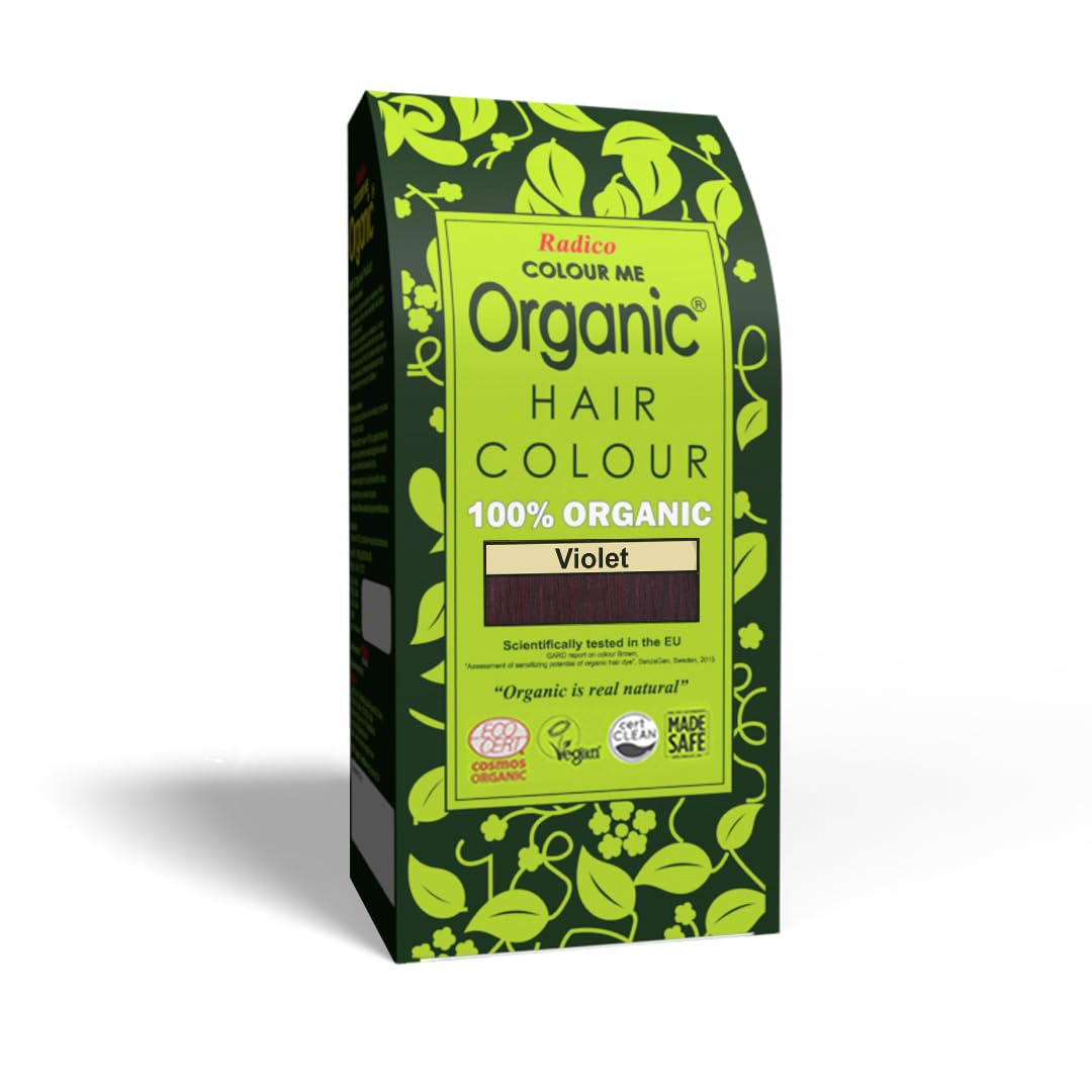 Radico Colour Me Organic Violet Hair Colour; 100% Organic made with natural herbs, Skin Allergy Safe, No Ammonia, No Parabens & No Chemicals, Globally Certified and Tested Natural Hair Colour, (100g)-picture-33