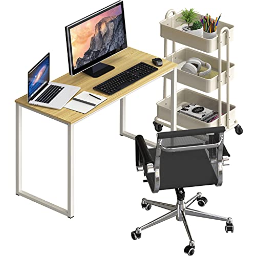 Image of SHW Mission 32-Inch Home Office Computer Desk, Oak