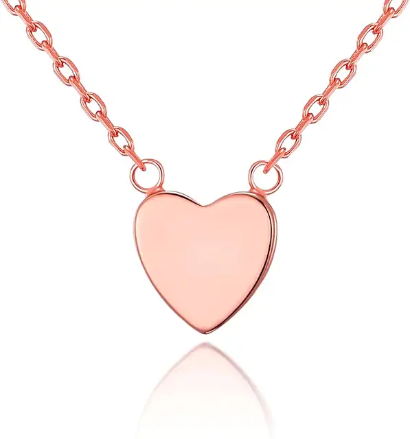 Rose Gold Plated Heart Necklace - Elegant Rose Gold Jewelry