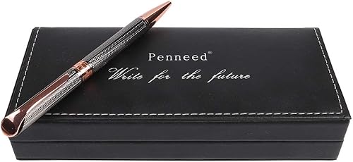 Miniatura 9 de Bolígrafo para hombres y mujeres, uso ejecutivo en casa y oficina, con caja de regalo recargable de 0.039 in de tinta negra B8 (gris oscuro elegante)