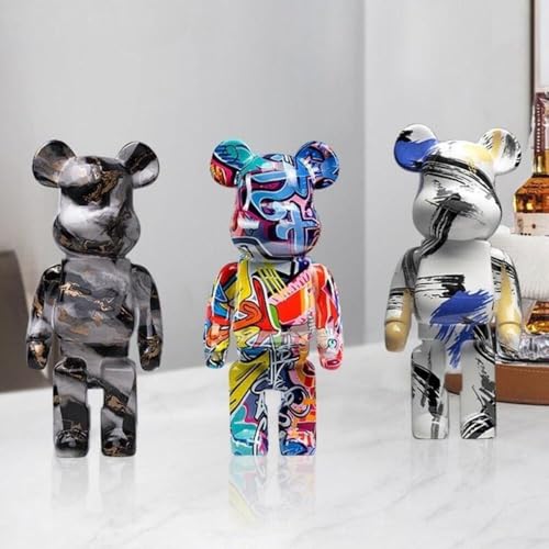 Figurine Ours Graffiti Décor intérieur moderne statue street art multicolore