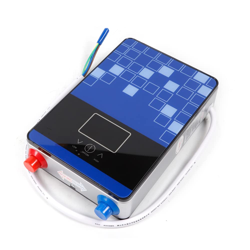 Calentador de agua instantáneo con grifo, 6,5 kW, digital, eléctrico, instantáneo, 220 V CA, sin depósito, con regulación de temperatura constante, color azul